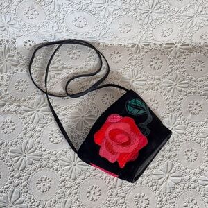 Vintage Carlos Vintage  Falchi Black Suede Crossbody Bag